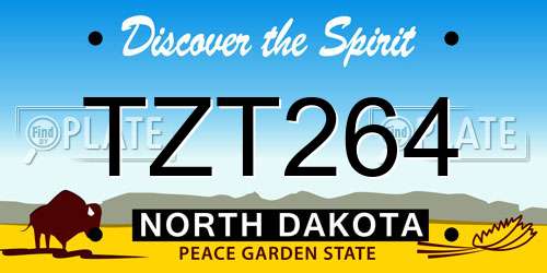 TZT264 North Dakota License Plate