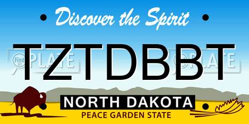 TZTDBBT North Dakota License Plate