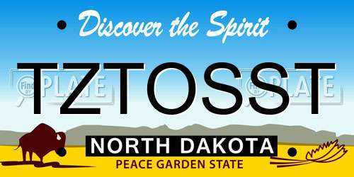 TZTOSST North Dakota License Plate
