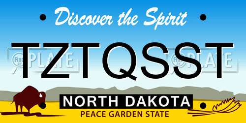 TZTQSST North Dakota License Plate