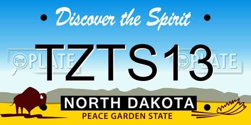 TZTS13 North Dakota License Plate