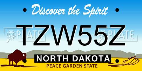 TZW55Z North Dakota License Plate