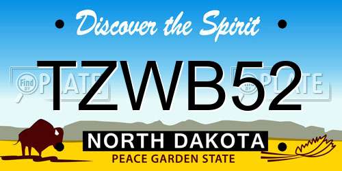 TZWB52 North Dakota License Plate