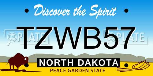 TZWB57 North Dakota License Plate
