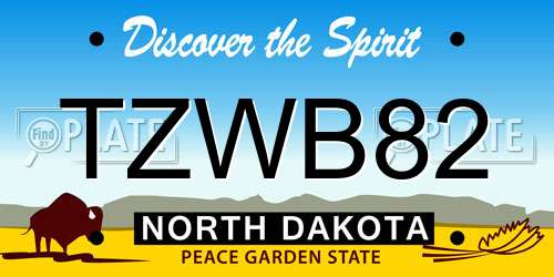 TZWB82 North Dakota License Plate