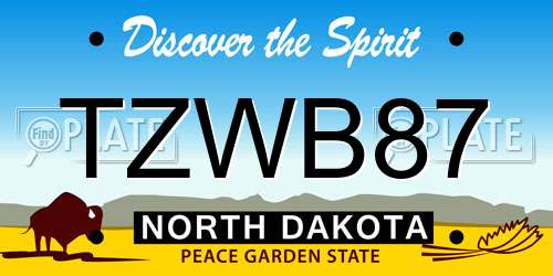 TZWB87 North Dakota License Plate