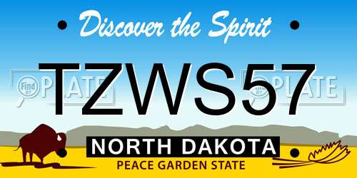 TZWS57 North Dakota License Plate