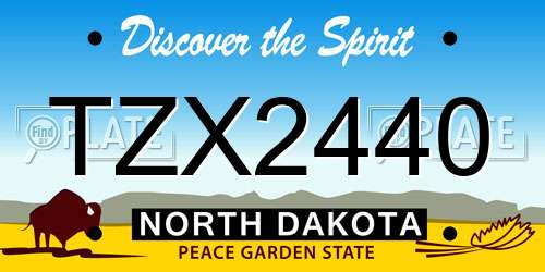 TZX2440 North Dakota License Plate