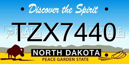 TZX7440 North Dakota License Plate