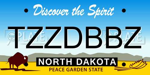 TZZDBBZ North Dakota License Plate