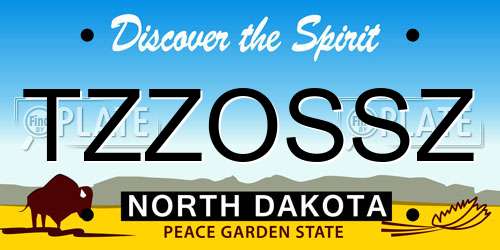 TZZOSSZ North Dakota License Plate
