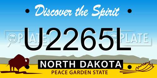 U2265L North Dakota License Plate