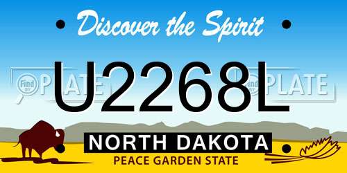 U2268L North Dakota License Plate