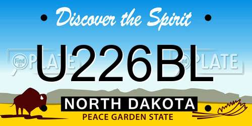 U226BL North Dakota License Plate