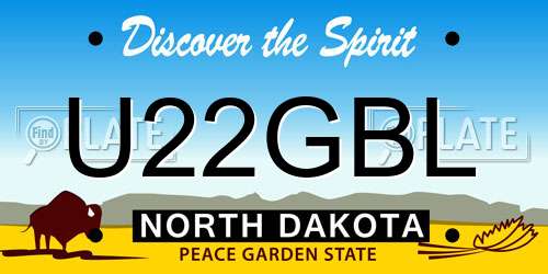 U22GBL North Dakota License Plate