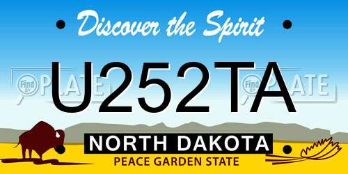 U252TA North Dakota License Plate