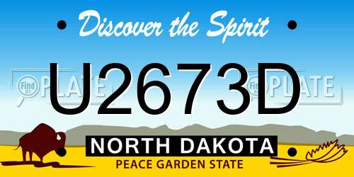 U2673D North Dakota License Plate