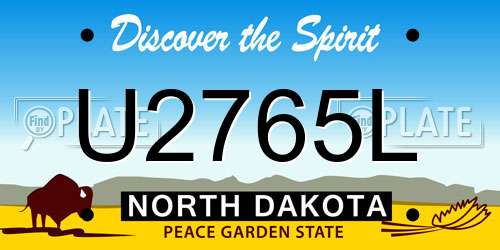 U2765L North Dakota License Plate
