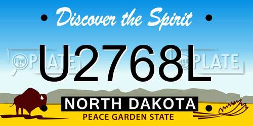 U2768L North Dakota License Plate