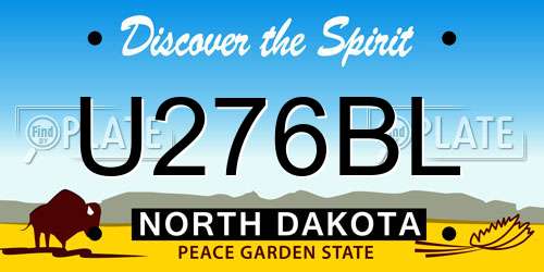 U276BL North Dakota License Plate