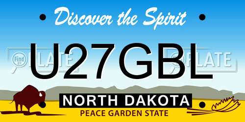 U27GBL North Dakota License Plate
