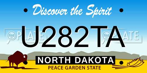 U282TA North Dakota License Plate