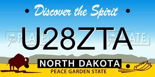 U28ZTA North Dakota License Plate