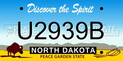 U2939B North Dakota License Plate