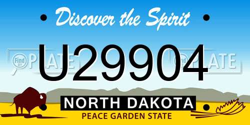 U29904 North Dakota License Plate