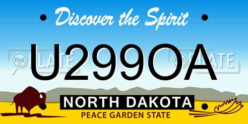 U299OA North Dakota License Plate