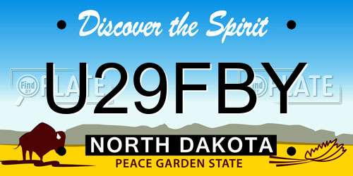 U29FBY North Dakota License Plate