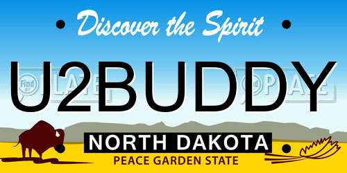U2BUDDY North Dakota License Plate