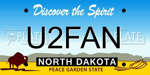 U2FAN North Dakota License Plate