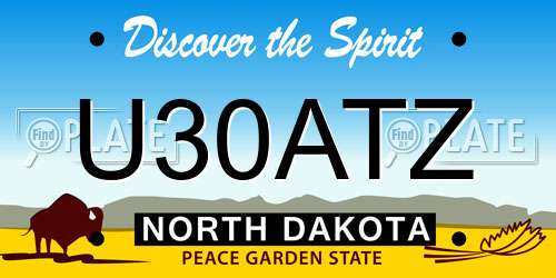U30ATZ North Dakota License Plate