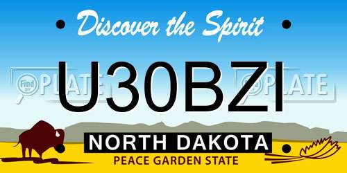 U30BZI North Dakota License Plate