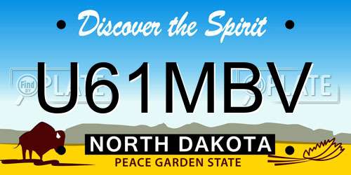 U61MBV North Dakota License Plate