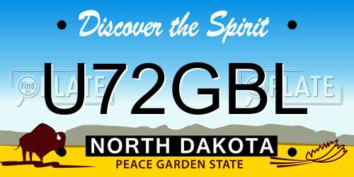 U72GBL North Dakota License Plate