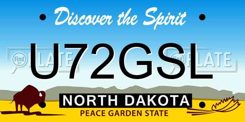 U72GSL North Dakota License Plate
