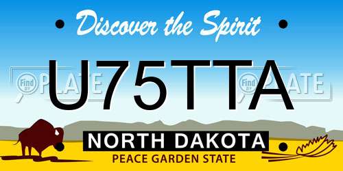 U75TTA North Dakota License Plate