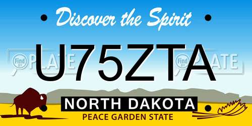 U75ZTA North Dakota License Plate