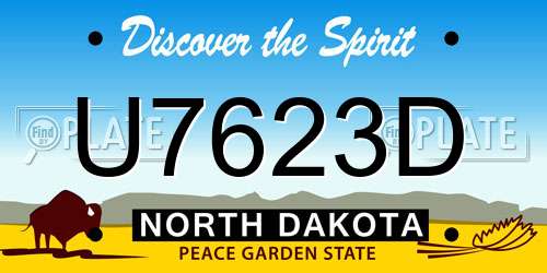 U7623D North Dakota License Plate