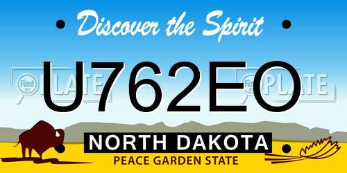 U762EO North Dakota License Plate