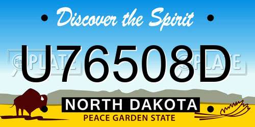 U76508D North Dakota License Plate