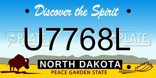 U7768L North Dakota License Plate