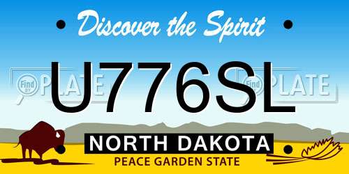 U776SL North Dakota License Plate
