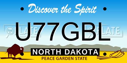 U77GBL North Dakota License Plate