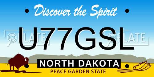 U77GSL North Dakota License Plate