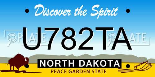 U782TA North Dakota License Plate