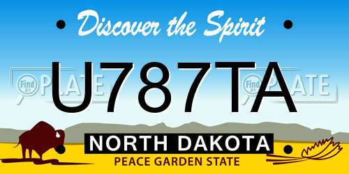 U787TA North Dakota License Plate