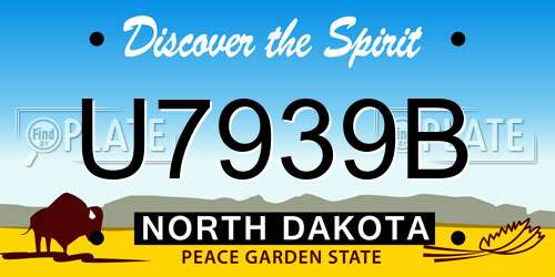 U7939B North Dakota License Plate
